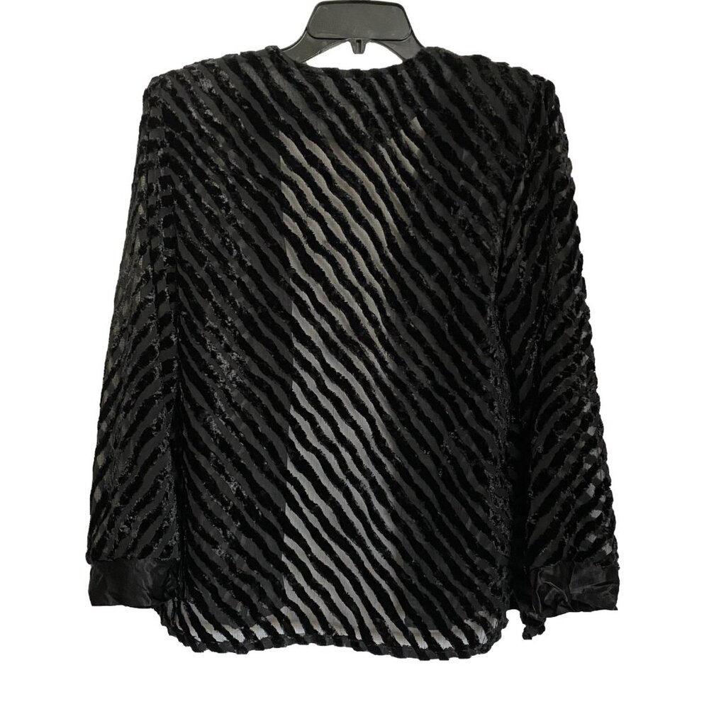 VIA MAX Velvet Burnout Jacket w/ Satin Trim – 1990s – Fits Like L - Picture 4 of 14